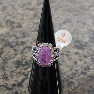 Bomb Party RG40099 "Ringed Heartstrings" Lavender Ice Crystal Sz 6